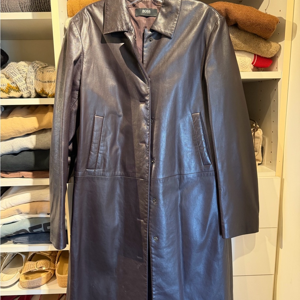 Vintage Hugo Boss Women's leather Coat